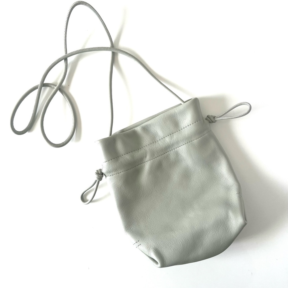 J Crew Pistachio green leather cross body bag